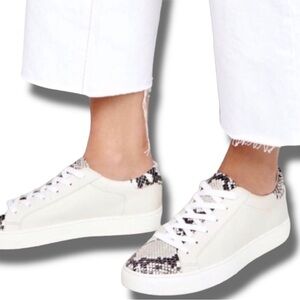 Veronica Beard Leather Colorblock Pattern Sneakers Size 7 Pre-Loved